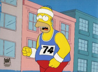 Homer Simpson running